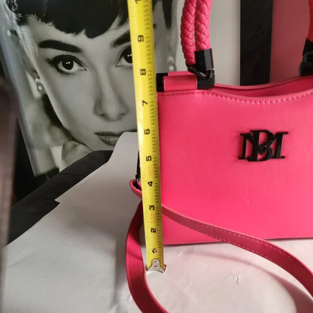 BADGLEY MISCHKA HOT PINK VEGAN LEATHER HANDBAG CROSSBODY - Picture 11 of 15
